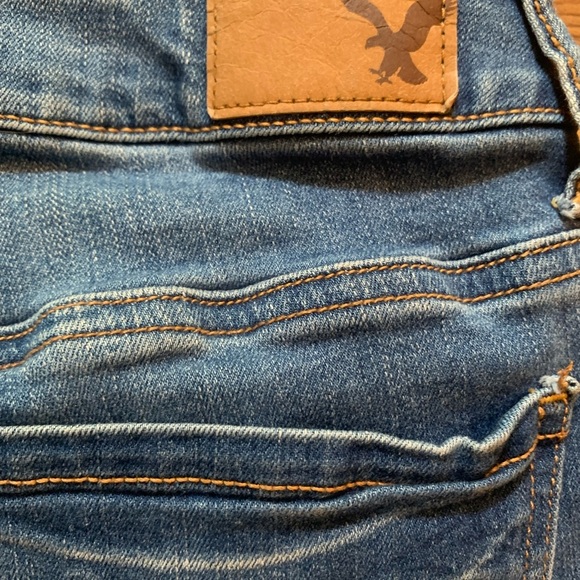 American Eagle Cut Off Jegging Shorts Sz 10 Mid Rise Rolled Cuff Repurposed - Picture 11 of 13
